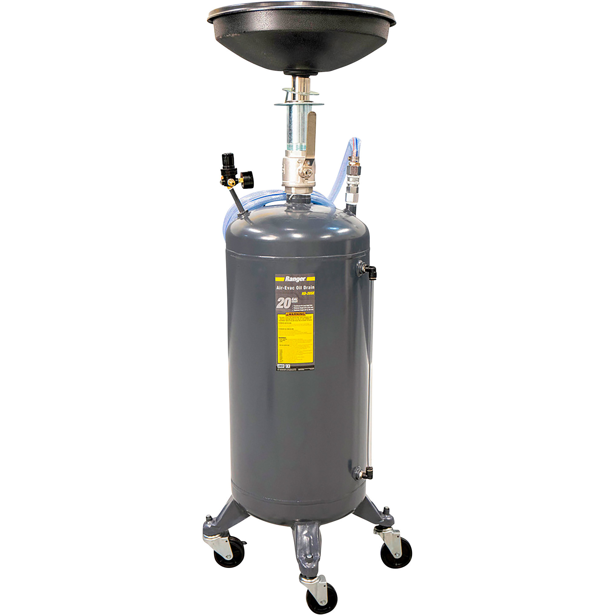 Ranger Waste Oil Drain with Air Vacuum, 20-Gallon Tank, 10ft. Hose, Model# RD-20SE